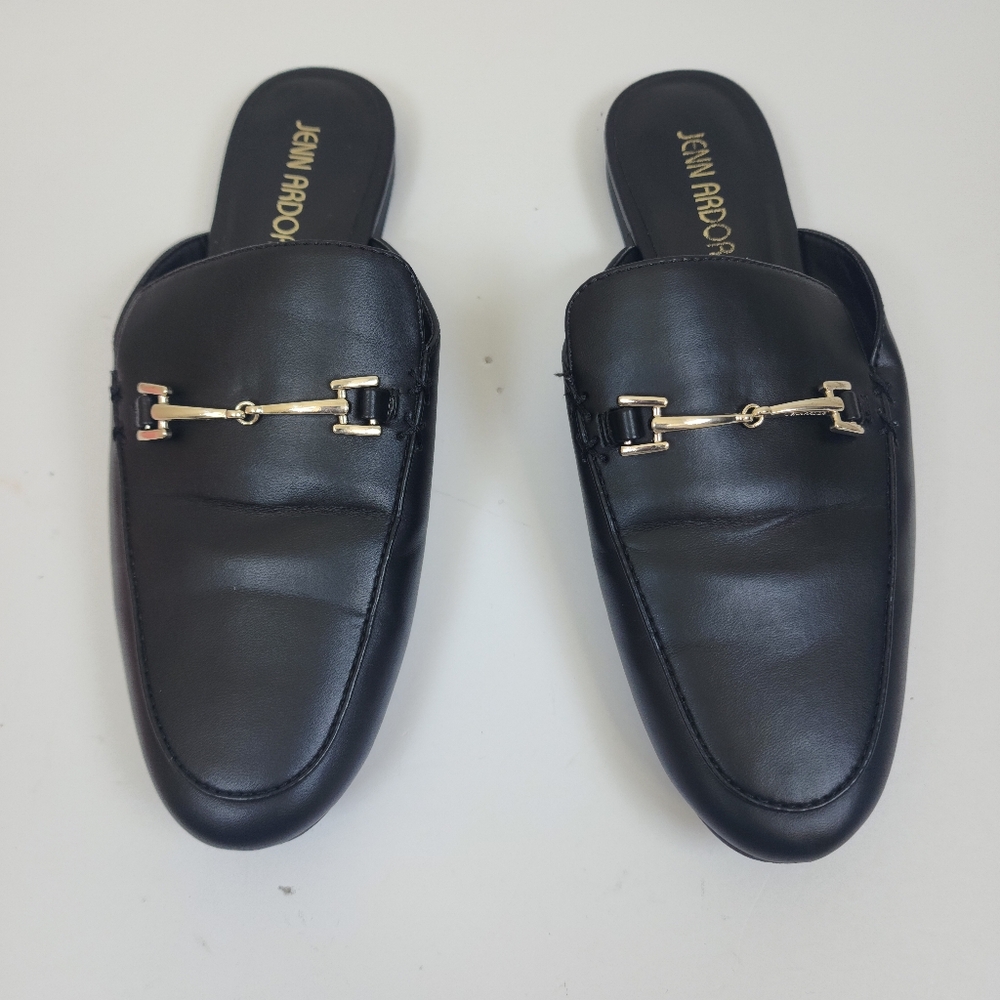 Jenn Ardor Women Flat Pointed Closed Toe Black Mule Slippers Size 6M